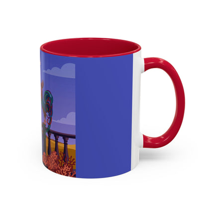 The Dawn Serenade Colorful Mug (11oz, 15oz) – Rooster Beauty, Morning Charm & Art Deco Elegance