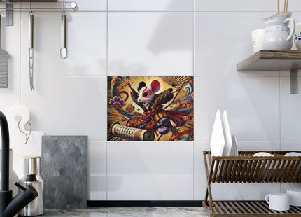 Theatrical Mouse on a Mission Ceramic Tile
