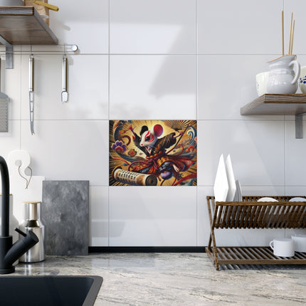 Theatrical Mouse on a Mission Ceramic Tile