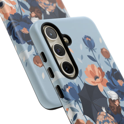 ☂️🌺 The Lady Of The Traveling Garden Phone Case – Art Deco Floral Adventure