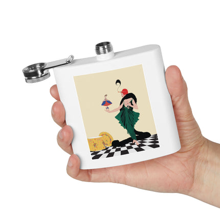The Marionette Stainless Steel Flask – Theatrical Glamour & Cabaret Elegance