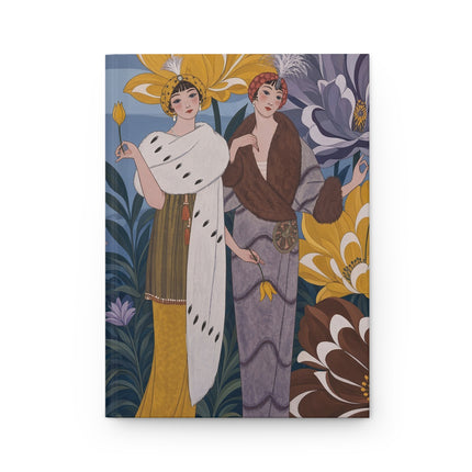 🌼💜 The Golden Blossom Fashion Duo Hardcover Journal – Art Deco Floral Elegance