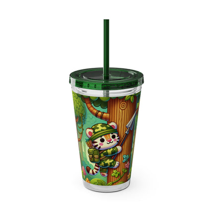 Stealthy Stripes Sunsplash Tumbler with Straw, 16oz