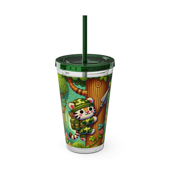 Stealthy Stripes Sunsplash Tumbler with Straw, 16oz