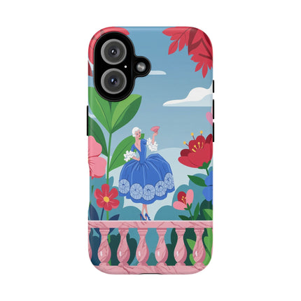 🌺🪭 The Lady Of The Grand Flower Terrace Phone Case – Art Deco Garden Elegance