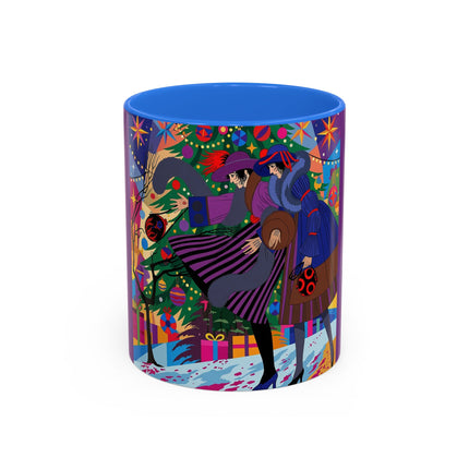 🎄✨ Christmas Among The Twinkling Trees Colorful Mug – Art Deco Holiday Fantasy