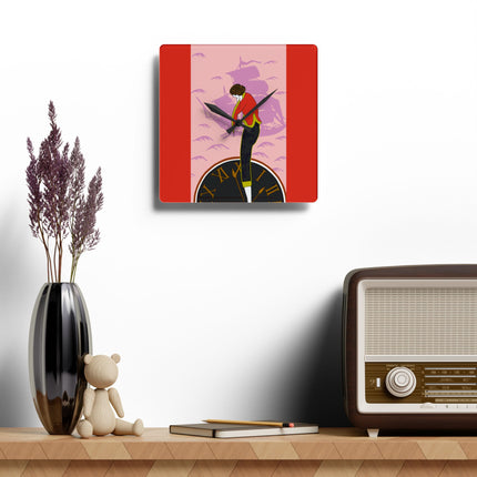 Woman Waiting for her Beloved at 1:59 by Kobayashi Kaichi Acrylic Acrylic Wall Clock