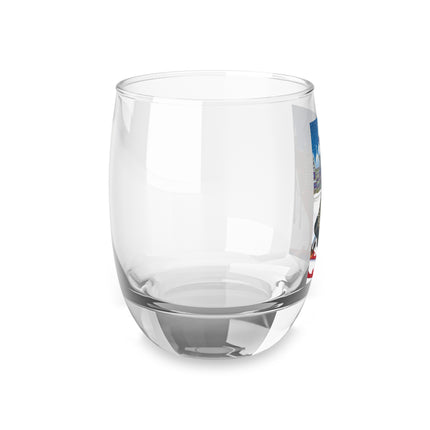 Elegant Winter Woman in Sleigh Whiskey Glass