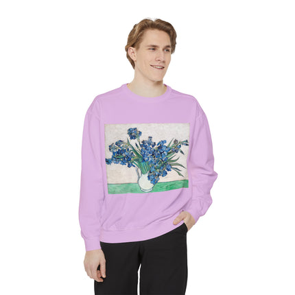 Irises by Vincent Van Gogh Unisex Garment-Dyed Sweatshirt