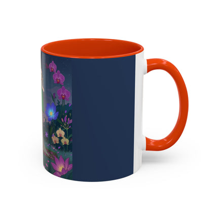 Moonlit Incense Ceremony Colorful Mugs – Art Deco Meditation Garden