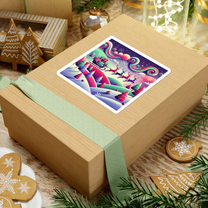 Festive Reindeer Flight Kiss-Cut Stickers (4 Sizes)
