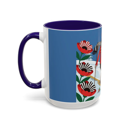 🎿🎄 The Christmas Holly Skier Colorful Mug – Whimsical Holiday Fantasy