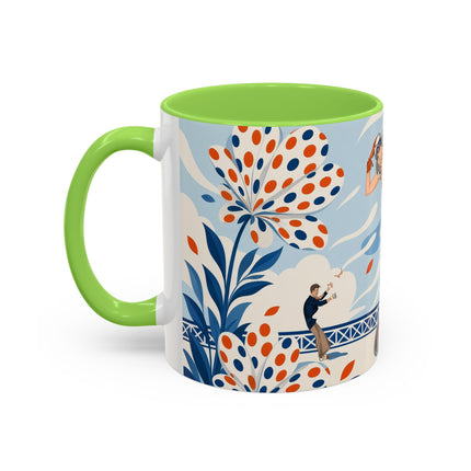 🌼🧡 The Polka Dot Wind Dancer Colorful Mug – Art Deco Fashion Whimsy