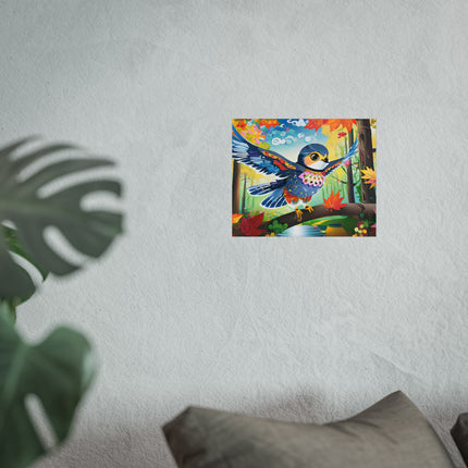 Baby Hawk Plays in Forest Fine Art Posters