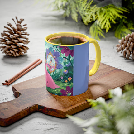 The Lady Of The Enchanted Mirror Colorful Mugs – Art Deco Botanical Elegance