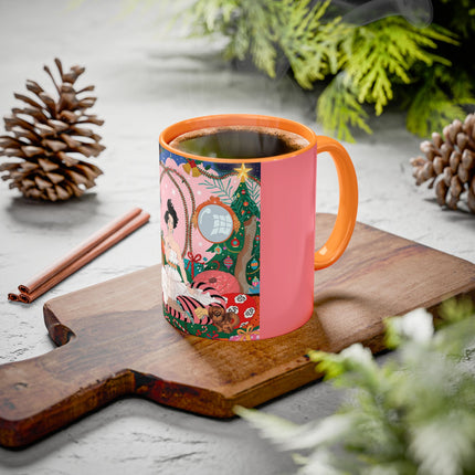 🎀🎄 Christmas Morning In The Rose Parlor Colorful Mug – Art Deco Holiday Fantasy