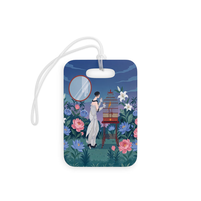 🌸🐦 The Lady Of The Garden Birdcage Luggage Tag – Art Deco Floral Elegance