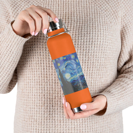 The Starry Night by Vincent Van Gogh Copper Vacuum Insulated Bottle, 22oz