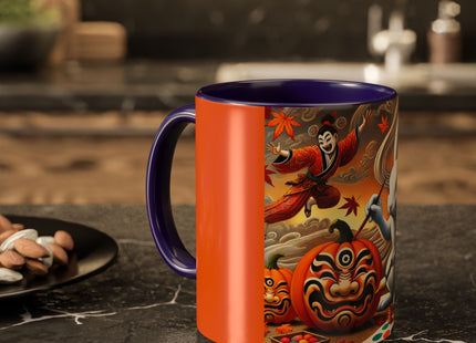 Halloween Rabbit’s Kabuki Jack-o’-Lanterns Colorful Mugs (11oz, 15oz)