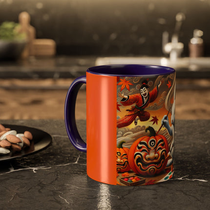Halloween Rabbit’s Kabuki Jack-o’-Lanterns Colorful Mugs (11oz, 15oz)