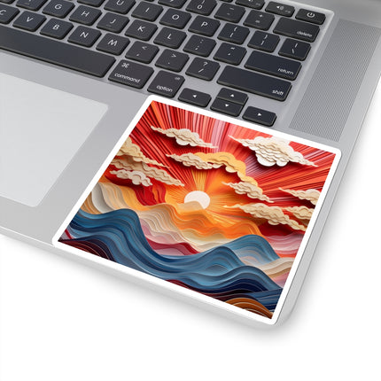 Vibrant Sunrise Sky Kiss-Cut Stickers (4 Sizes)