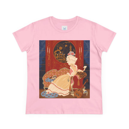 🎼🐈 The Lady Of The Midnight Salon Cotton Tee – Art Deco Fashion Illustration