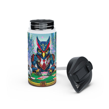 Cyberpunk Owl & Raven Stainless Steel Water Bottle