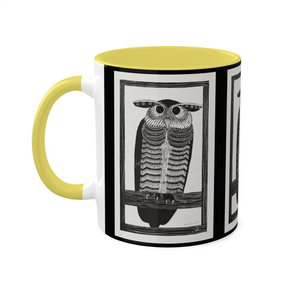 Horned Owl by Samuel Jessurun de Mesquita Colorful Mugs, 11oz