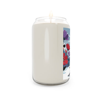 🎿❄️ The Winter Flower Skier Scented Soy Candle – Art Deco Alpine Fantasy