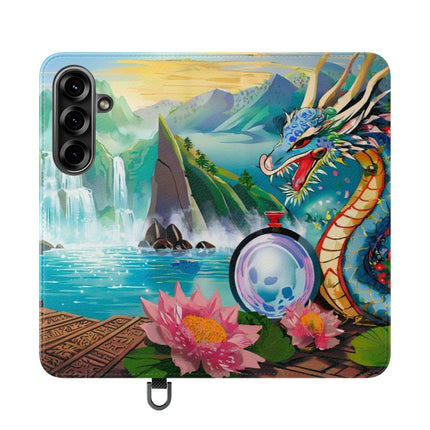 🐉💎 Wisdom's Guardian Flip Case – Dragon's Embrace & Eternal Wisdom
