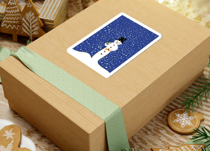 Snowman in Falling Snow Kiss-Cut Stickers (4 Sizes)