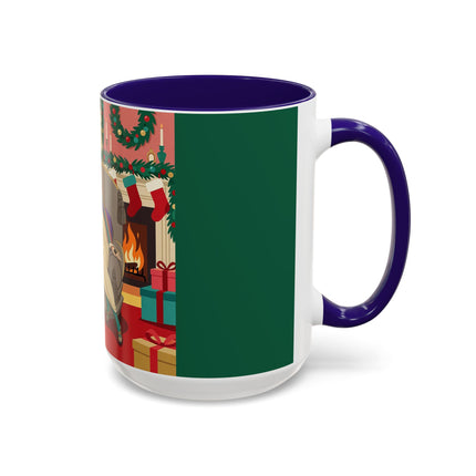🖤🔥 The Lady Of The Christmas Hearth Colorful Mug – Art Deco Holiday Elegance