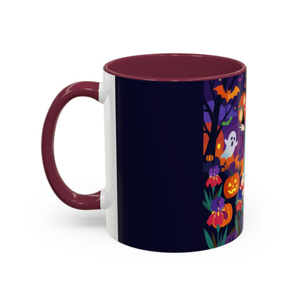 🌙🎃 The Moonlit Garden Masquerade Colorful Mug – Floral Halloween Charm