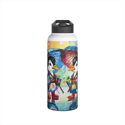 Rainy Day Ducks Stainless Steel Water Bottle