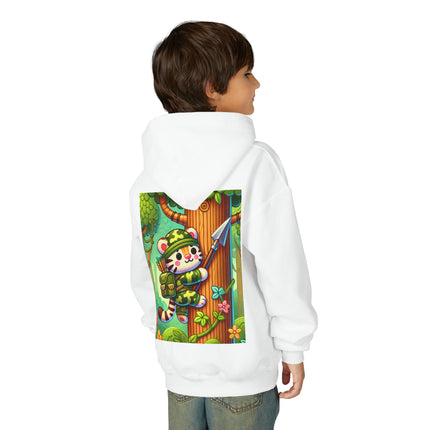 Stealthy Stripes Youth Hooded Sweatshirt – Adventure, Courage & Jungle Spirit