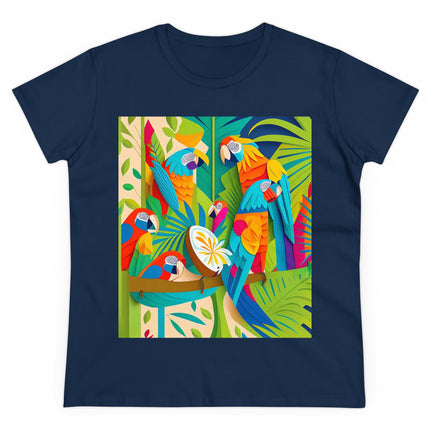 Colorful Macaws Women's Midweight Cotton Tee