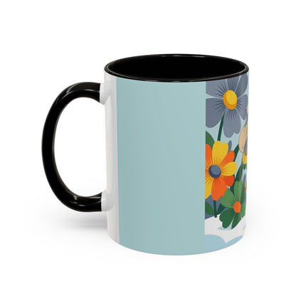 ❄️🌼 The Winter Flower Wanderer Colorful Mug – Colorful Art Deco Snow Fantasy