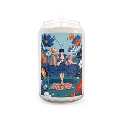 🌼🎩 The Lady Of The Grand Garden Chair Scented Soy Candle – Art Deco Floral Fashion