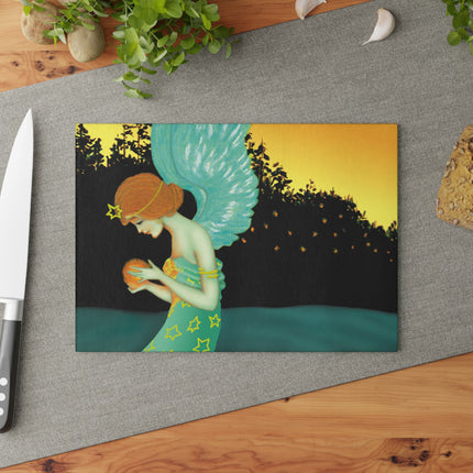 Twilight Angel Glass Cutting Board