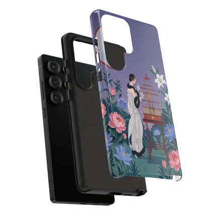 🌸🐦 The Lady Of The Garden Birdcage Phone Case – Art Deco Floral Elegance