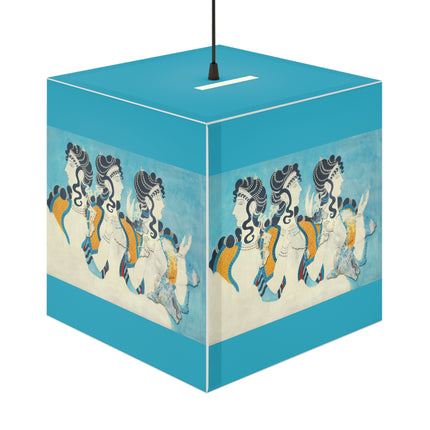 Reproduction of Ladies in Blue by Emile Gilliéron Light Cube Lamp