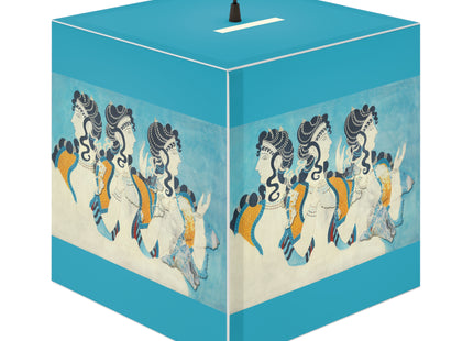 Reproduction of Ladies in Blue by Emile Gilliéron Light Cube Lamp