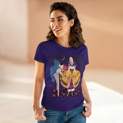 🌹🌙 The Queen Of The Midnight Roses Cotton Tee – Art Deco Garden Fantasy