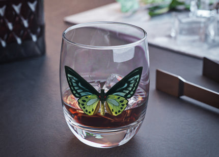 Green Birdwing by Charles Dessalines D' Orbigny Whiskey Glass
