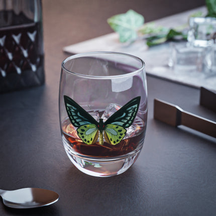 Green Birdwing by Charles Dessalines D' Orbigny Whiskey Glass