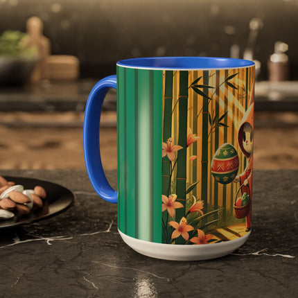 Geisha Kitten’s Easter Stroll Colorful Mugs (11oz, 15oz)
