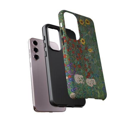 Farm Garden with Sunflowers by Gustav Klimt Phone Cases