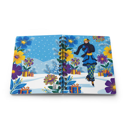⛸️❄️ The Lady Of The Christmas Skating Garden Spiral Notebook – Art Deco Holiday Fantasy