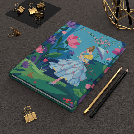 🌸☂️ The Lady Of The Secret Garden Hardcover Journal – Art Deco Fashion Illustration
