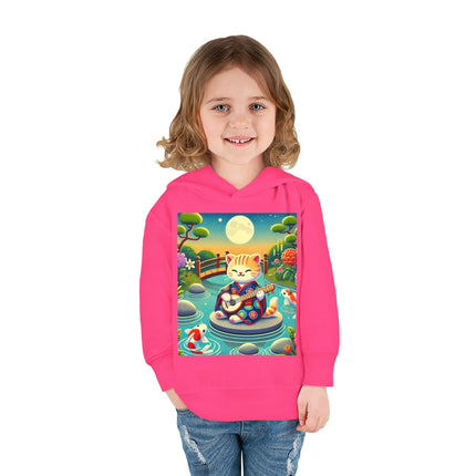 Melodic Kitten by the Koi Pond Toddler Pullover Fleece Hoodie